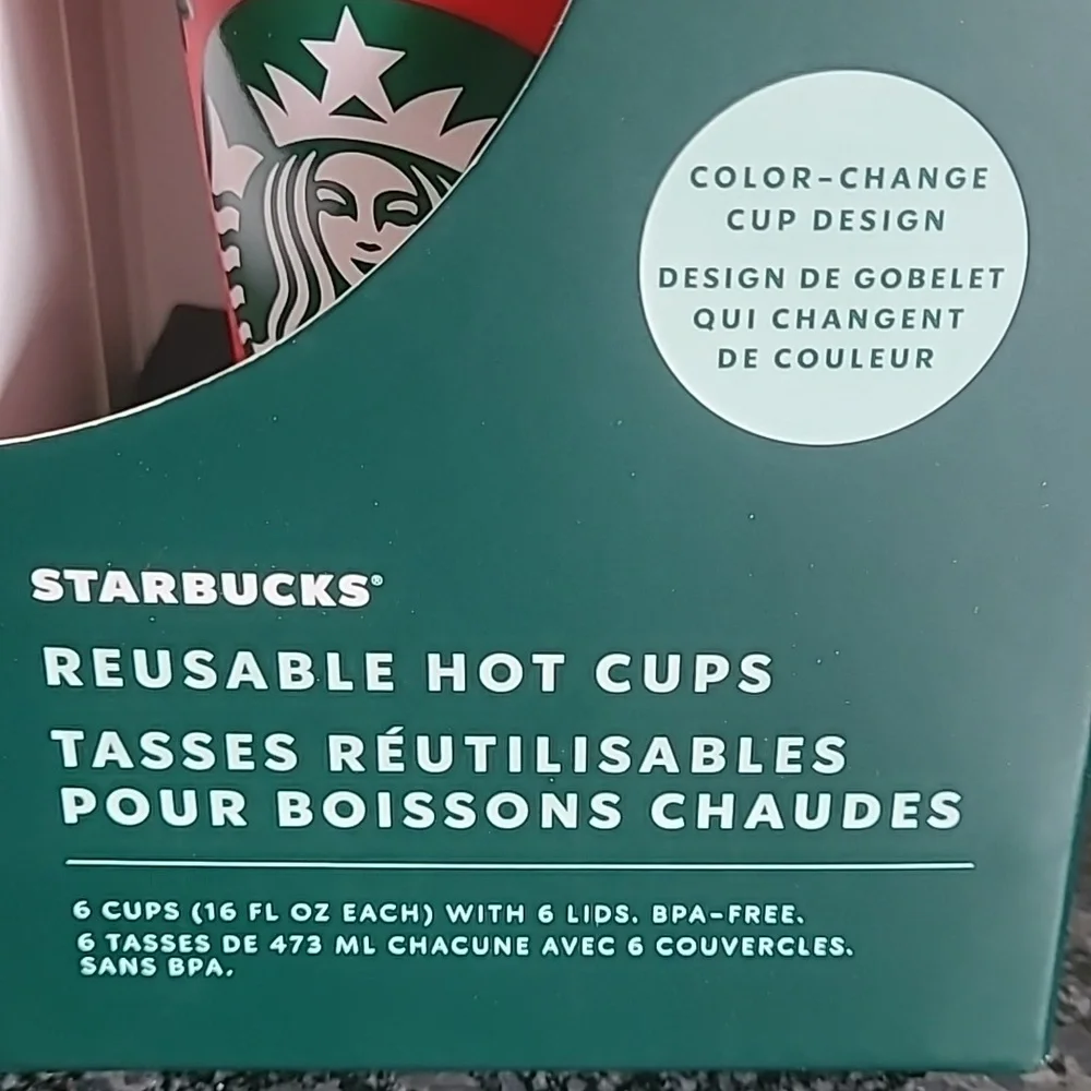 Starbucks Christmas Themed Reusable Color Changing Hot Cups w/Lids - NEW - Picture 3 of 9